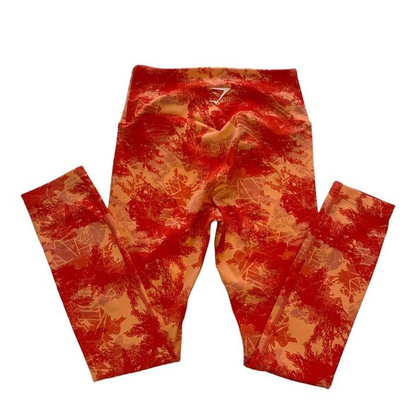 Gymshark Red and Orange Pattern High Waist Leggings Women’s Size Small - Picture 5 of 9